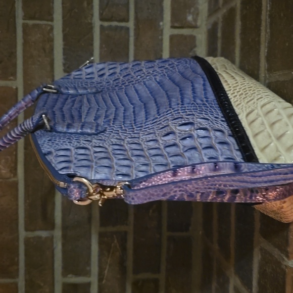 Brahmin Duxbury Satchel Blue Cream - Picture 3 of 6